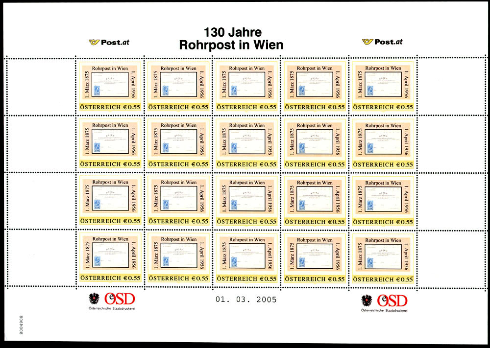 landscape sheet of personal stamps