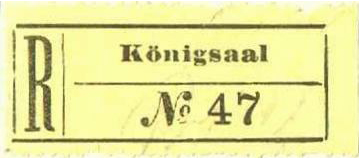 Koenigsaal in Bohemia label 1
