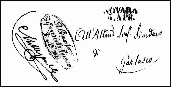 Sardinian Commissioner of War cachet